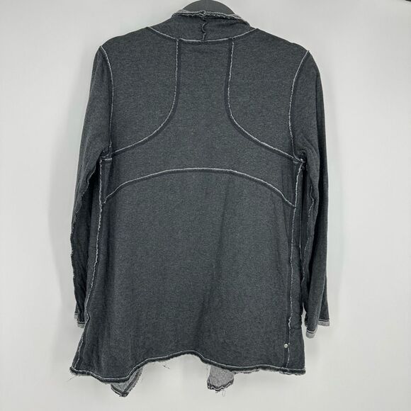 Neon Buddha Womens Long Sleeve Draped Cardigan Size S Cotton Grey Lagenlook Arts - Picture 4 of 12
